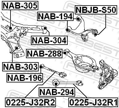 FEBEST NAB-305 - Сайлентблок