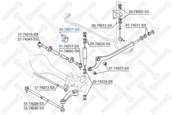 STELLOX 89-74017-SX - Втулки стабилизатора