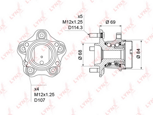 LYNXAUTO WH-1231 - Ступичный подшипник