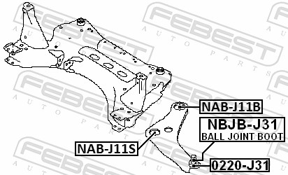 FEBEST NAB-J11B - Сайлентблок