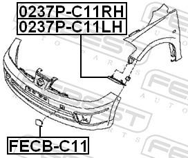 FEBEST 0237P-C11RH - Кронштейн бампера
