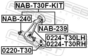 FEBEST NAB-T30F-KIT - Комплект рычагов
