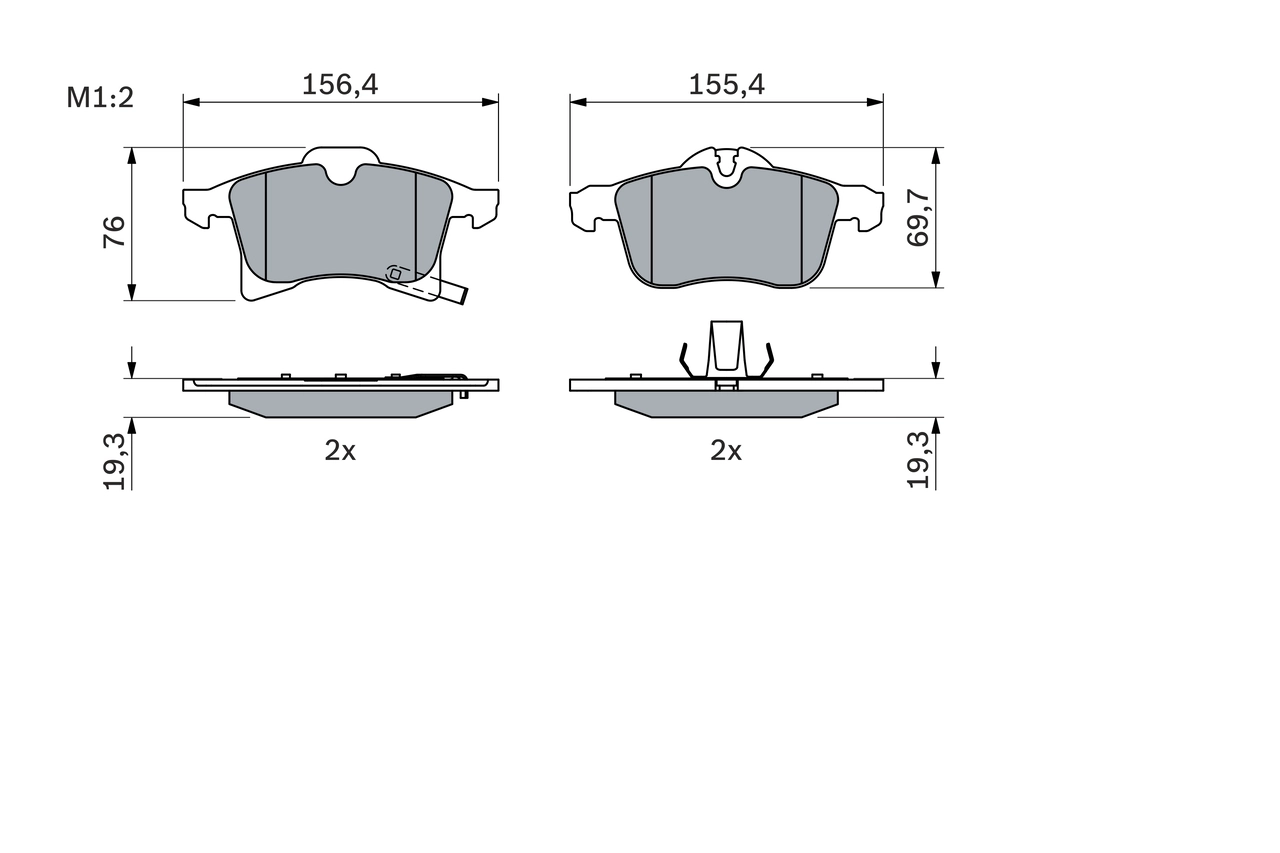 BOSCH 0 986 424 707 - Тормозные колодки 