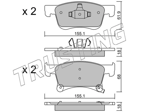 TRUSTING 1059.0 - Тормозные колодки 