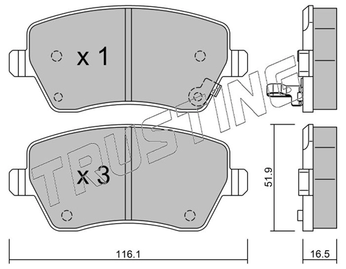 TRUSTING 501.1 - Тормозные колодки 