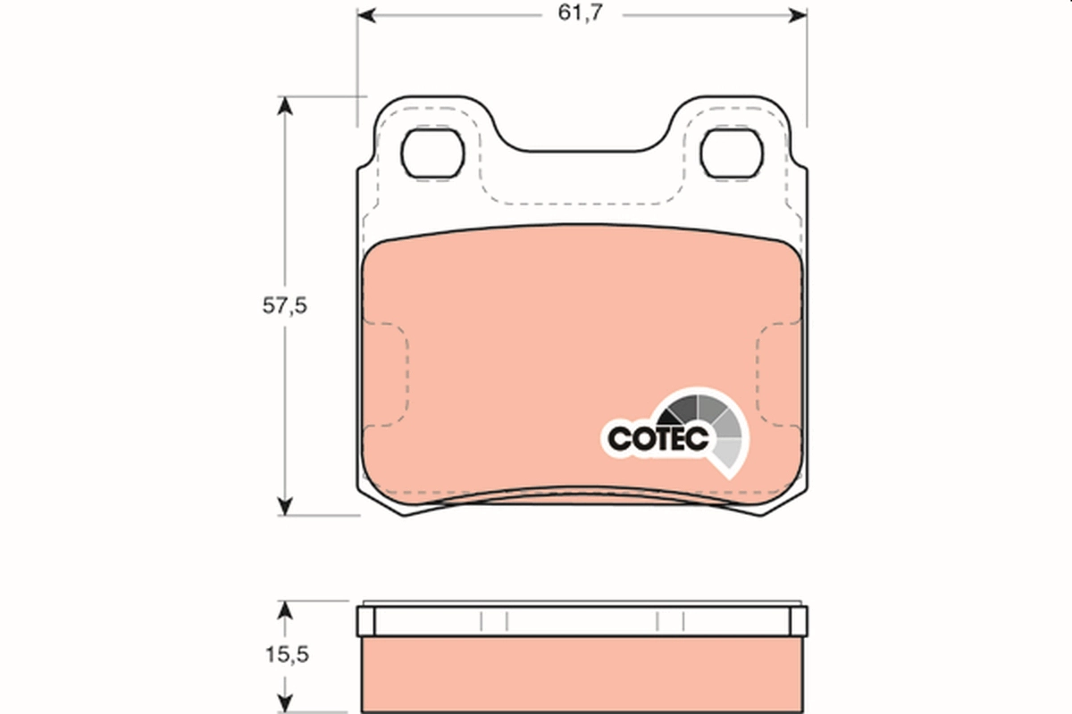 TRW GDB952 - Комплект тормозных колодок, дисковый тормоз COTEC