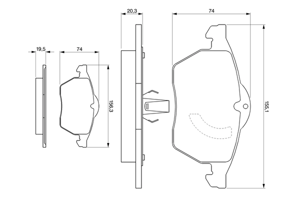 BOSCH 0 986 424 360 - Тормозные колодки 