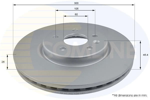 COMLINE ADC1168V - Тормозной диск Comline