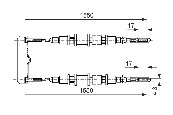 BOSCH 1 987 477 250 - Трос ручника