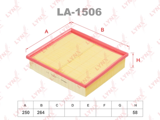 LYNXAUTO LA-1506 - Воздушный фильтр