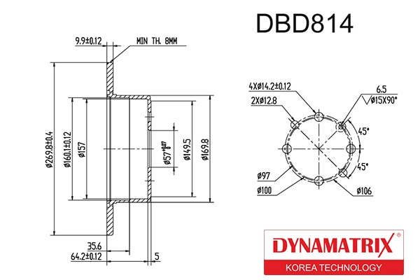 DYNAMATRIX DBD814 - Тормозные диски