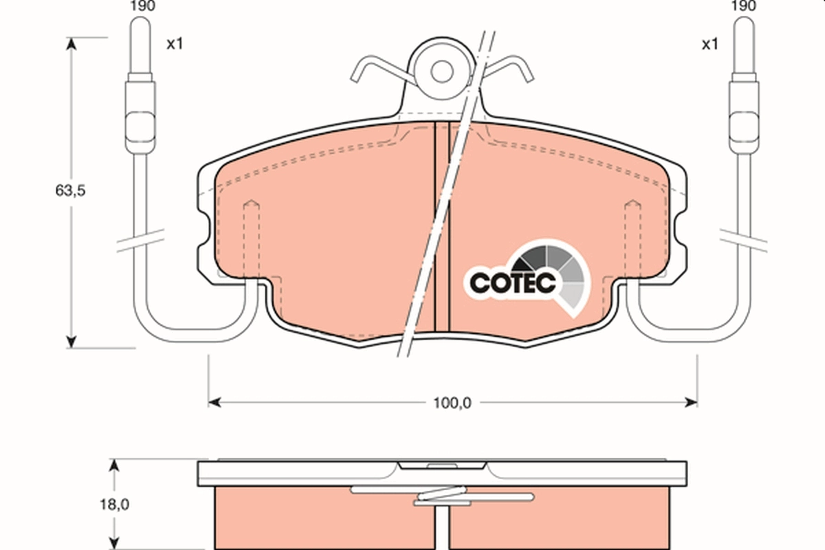Комплект тормозных колодок, дисковый тормоз COTEC