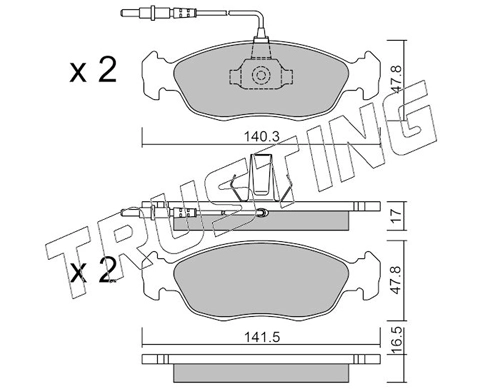 TRUSTING 159.0 - Тормозные колодки 