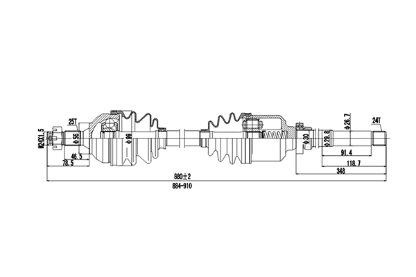 Приводной вал (полуось)