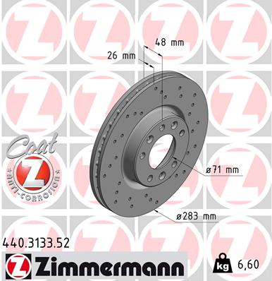 ZIMMERMANN 440.3133.52 - Тормозной диск SPORT BRAKE DISC Z