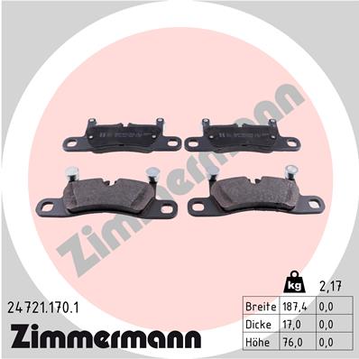 ZIMMERMANN 24721.170.1 - Тормозные колодки 