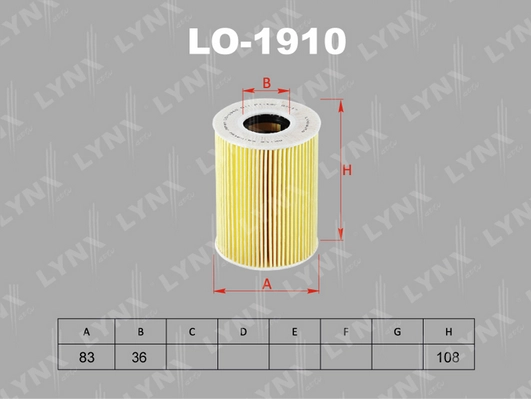 LYNXAUTO LO-1910 - Масляный фильтр