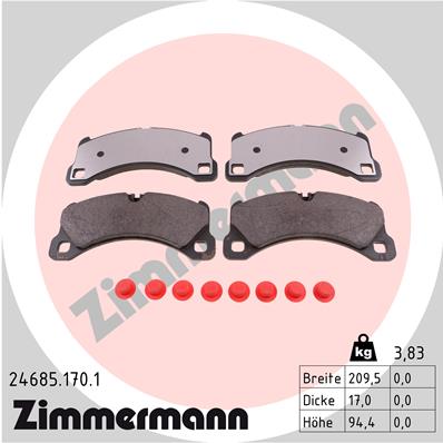 ZIMMERMANN 24685.170.1 - Тормозные колодки 