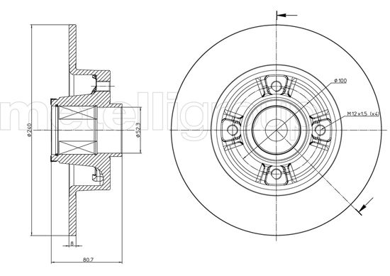 METELLI 23-0722 - Тормозные диски