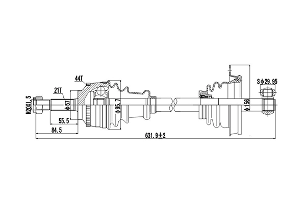 Приводной вал (полуось)