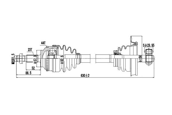 DYNAMATRIX DDS250261 - Приводной вал (полуось)