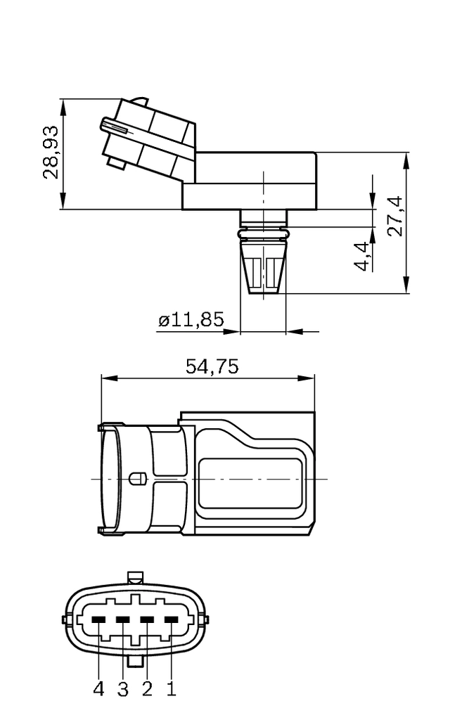 BOSCH 0 281 002 573 - Датчик давления воздуха