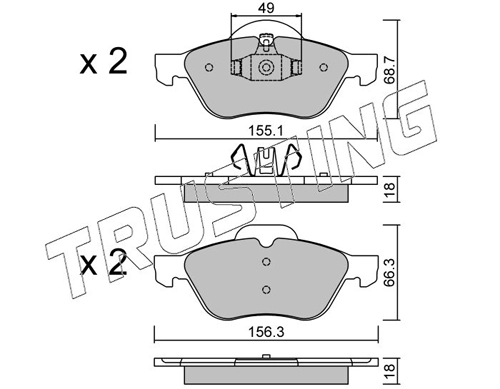 TRUSTING 344.1 - Тормозные колодки 