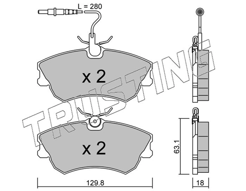TRUSTING 231.0 - Тормозные колодки 