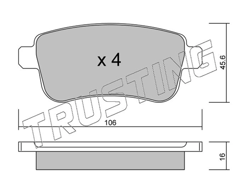 TRUSTING 834.0 - Тормозные колодки 
