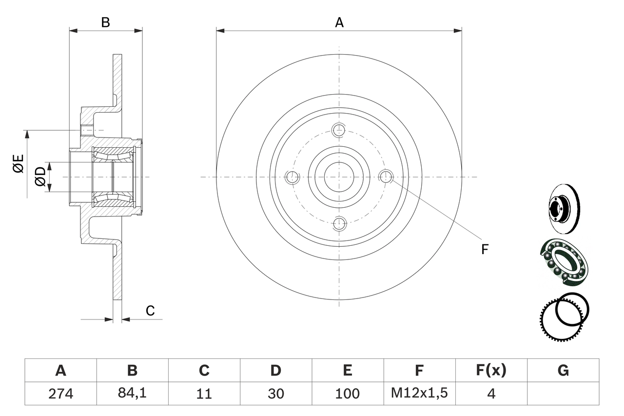 BOSCH 0 986 479 277 - Тормозные диски