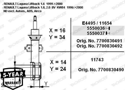 MONROE 11655 - Амортизатор MONROE ORIGINAL