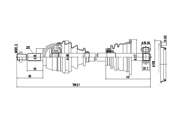 Приводной вал (полуось)