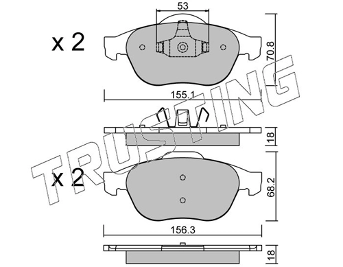 TRUSTING 345.0 - Тормозные колодки 