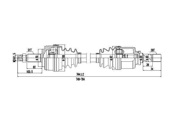 Приводной вал (полуось)