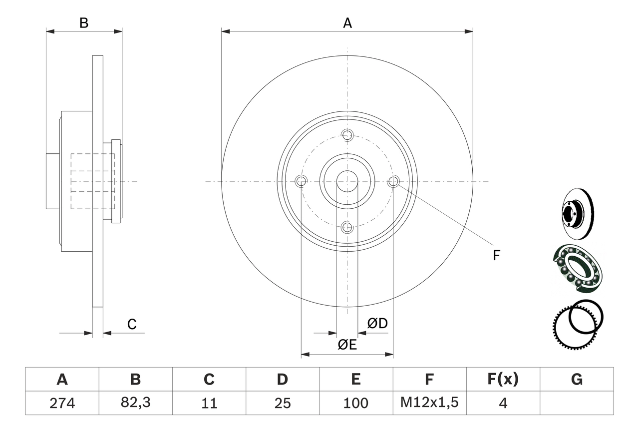 BOSCH 0 986 479 270 - Тормозные диски