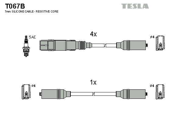 TESLA T067B - Комплект проводов зажигания alternative