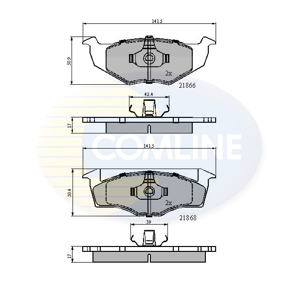 COMLINE CBP0707 - Комплект тормозных колодок, дисковый тормоз Comline