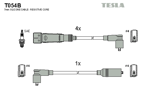 TESLA T054B - Комплект проводов зажигания alternative