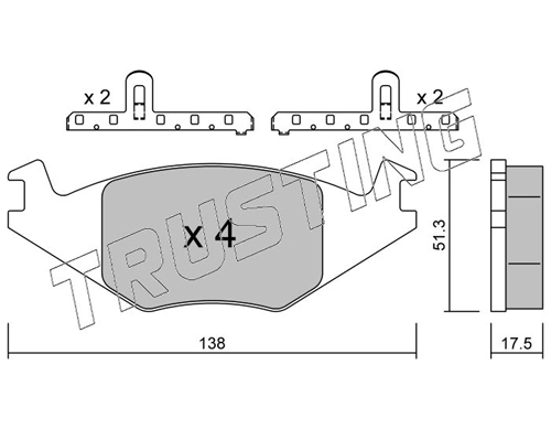 TRUSTING 049.0K - Тормозные колодки 
