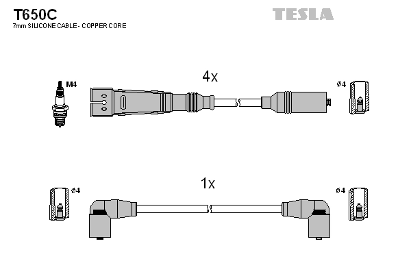 TESLA T650C - Комплект проводов зажигания original