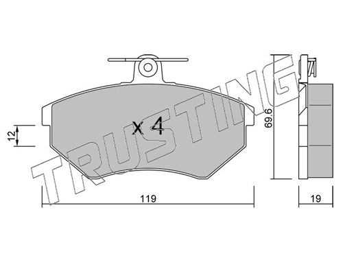 TRUSTING 052.2 - Тормозные колодки 