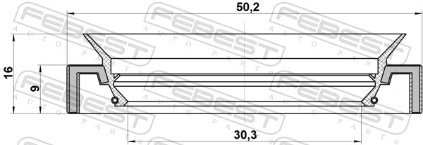 FEBEST 95HAY-32500916L - Сальник полуоси