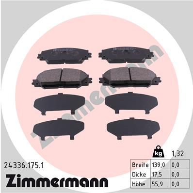ZIMMERMANN 24336.175.1 - Тормозные колодки 