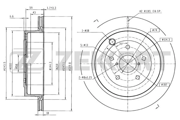 ZEKKERT BS-5510 - Тормозные диски