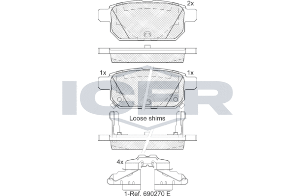 ICER 182017 - Тормозные колодки 