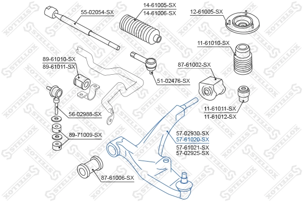 STELLOX 57-61020-SX - Рычаг