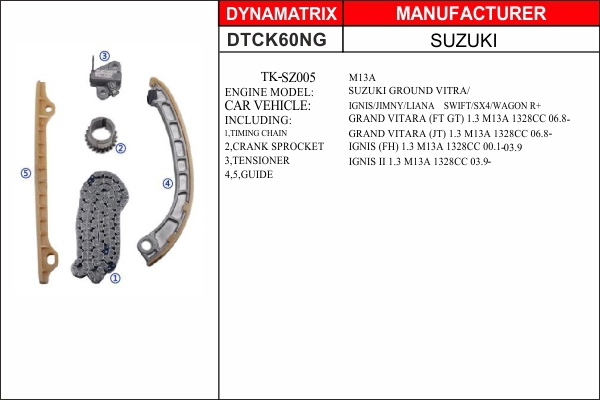DYNAMATRIX DTCK60NG - Комплект цепи ГРМ