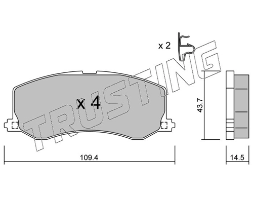 TRUSTING 432.0 - Тормозные колодки 