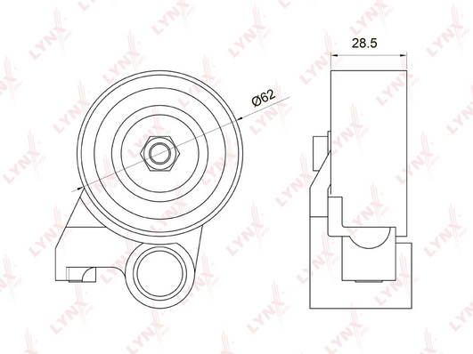 LYNXAUTO PB-1072 - Натяжной ролик ГРМ