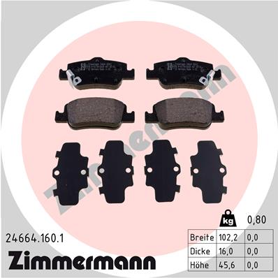 ZIMMERMANN 24664.160.1 - Тормозные колодки 